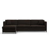 Gloria 4-Sitzer Ecksofa Links, ausklappbar, mit Schlaffunktion, mit Bezug aus Strukturierter Stoff (Bjo16) in Dunkelgrau, 260x170 cm – Bild 1