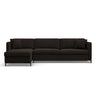 Gloria 4-Sitzer Ecksofa Links, ausklappbar, mit Schlaffunktion, mit Bezug aus Strukturierter Stoff (Bjo16) in Dunkelgrau, 280x170 cm – Bild 1