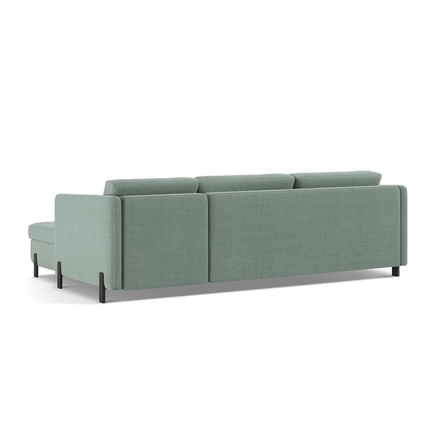 Gloria 4-Sitzer Ecksofa Links, ausklappbar, mit Schlaffunktion, mit Bezug aus Strukturierter Stoff (Bjo71) in Mint, 280x170 cm – Bild 5