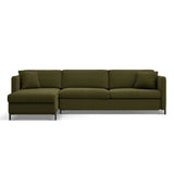 Gloria 4-Sitzer Ecksofa Links, ausklappbar, mit Schlaffunktion, mit Bezug aus Strukturierter Stoff (Bjo77) in Grün, 260x170 cm – Bild 1