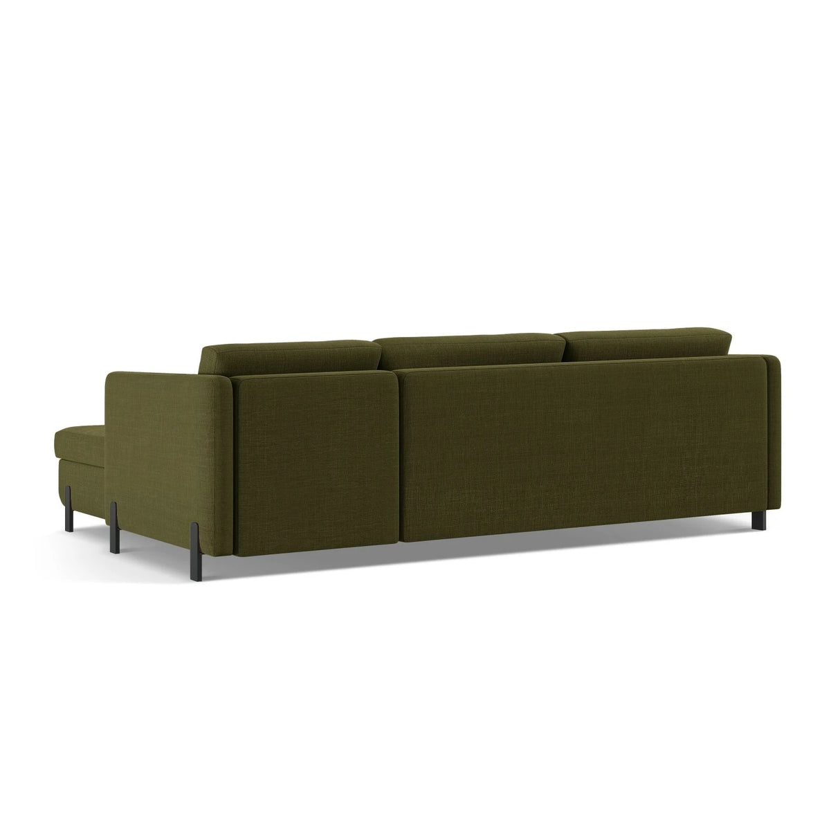 Gloria 4-Sitzer Ecksofa Links, ausklappbar, mit Schlaffunktion, mit Bezug aus Strukturierter Stoff (Bjo77) in Grün, 260x170 cm – Bild 5