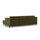 Gloria 4-Sitzer Ecksofa Links, ausklappbar, mit Schlaffunktion, mit Bezug aus Strukturierter Stoff (Bjo77) in Grün, 260x170 cm – Bild 5