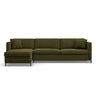 Gloria 4-Sitzer Ecksofa Links, ausklappbar, mit Schlaffunktion, mit Bezug aus Strukturierter Stoff (Bjo77) in Grün, 280x170 cm – Bild 1