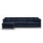 Gloria 4-Sitzer Ecksofa Links, ausklappbar, mit Schlaffunktion, mit Bezug aus Strukturierter Stoff (Bjo86) in Blau, 260x170 cm – Bild 1