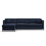 Gloria 4-Sitzer Ecksofa Links, ausklappbar, mit Schlaffunktion, mit Bezug aus Strukturierter Stoff (Bjo86) in Blau, 260x170 cm – Bild 1