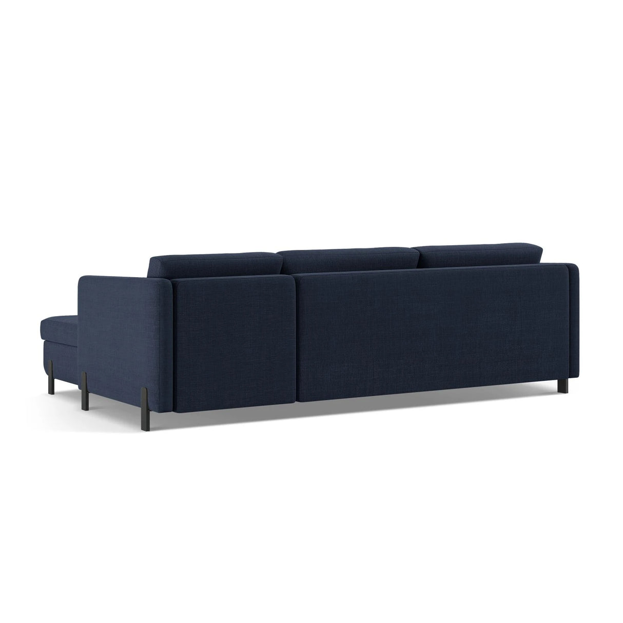 Gloria 4-Sitzer Ecksofa Links, ausklappbar, mit Schlaffunktion, mit Bezug aus Strukturierter Stoff (Bjo86) in Blau, 260x170 cm – Bild 5