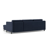 Gloria 4-Sitzer Ecksofa Links, ausklappbar, mit Schlaffunktion, mit Bezug aus Strukturierter Stoff (Bjo86) in Blau, 260x170 cm – Bild 5