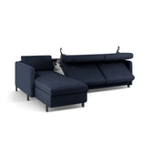 Gloria 4-Sitzer Ecksofa Links, ausklappbar, mit Schlaffunktion, mit Bezug aus Strukturierter Stoff (Bjo86) in Blau, 260x170 cm – Bild 6
