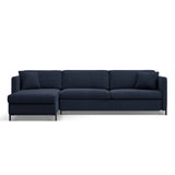 Gloria 4-Sitzer Ecksofa Links, ausklappbar, mit Schlaffunktion, mit Bezug aus Strukturierter Stoff (Bjo86) in Blau, 280x170 cm – Bild 1