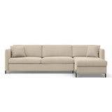 Gloria 4-Sitzer Ecksofa Rechts, ausklappbar, mit Schlaffunktion, mit Bezug aus Samt oder Strukturstoff, 260x170 cm – Bild 1