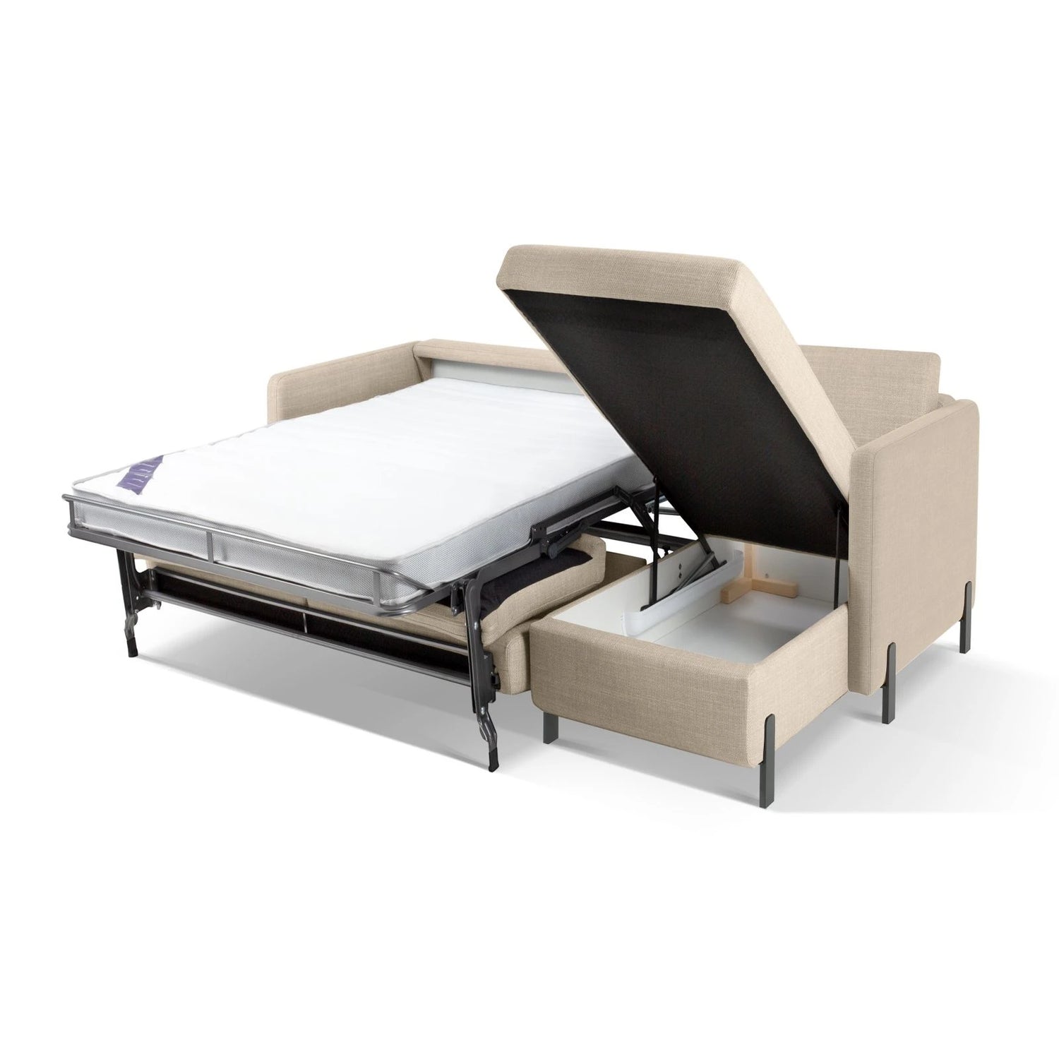 Gloria 4-Sitzer Ecksofa Rechts, ausklappbar, mit Schlaffunktion, mit Bezug aus Samt oder Strukturstoff, 260x170 cm – Bild 7