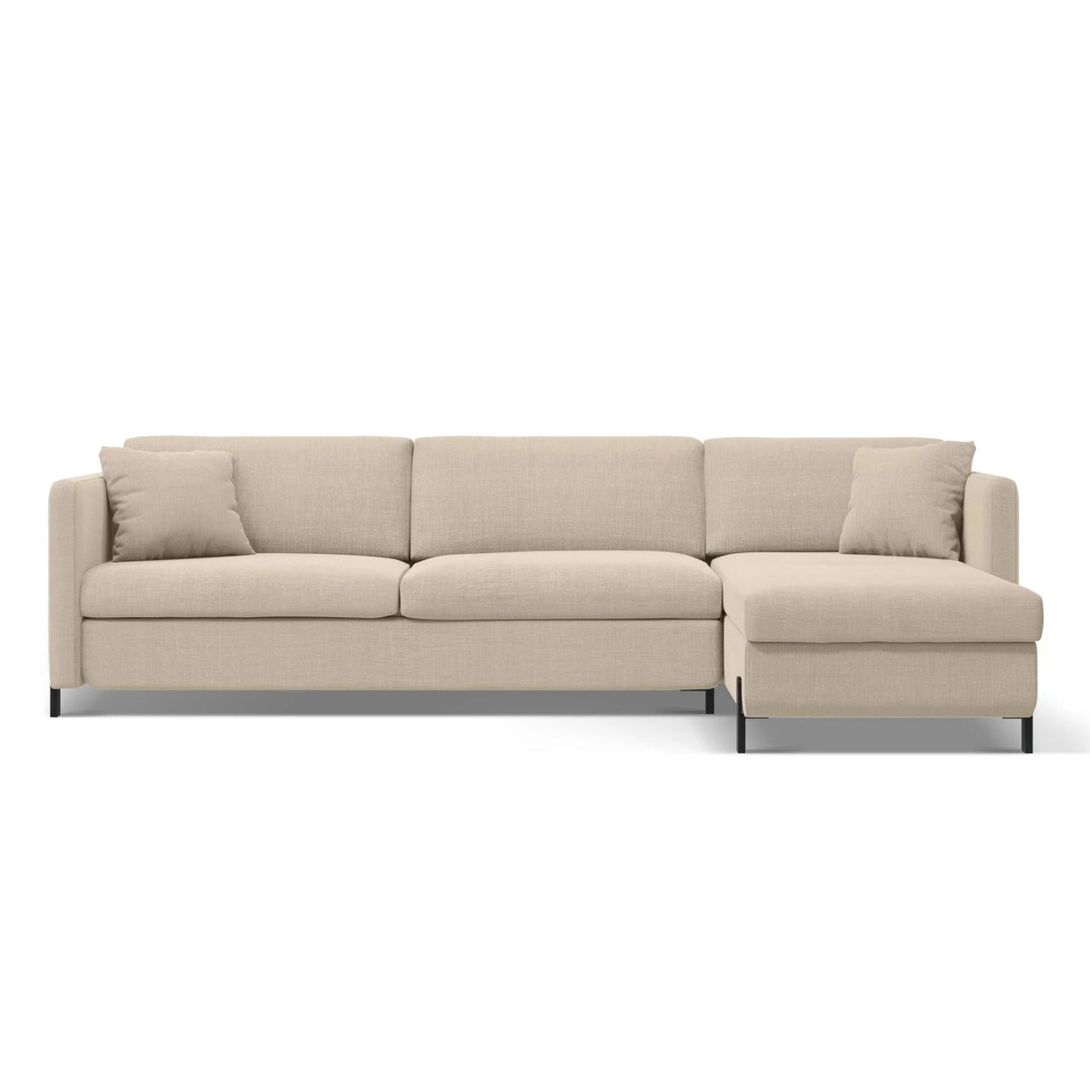 Gloria 4-Sitzer Ecksofa Rechts, ausklappbar, mit Schlaffunktion, mit Bezug aus Samt oder Strukturstoff, 280x170 cm – Bild 1