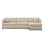 Gloria 4-Sitzer Ecksofa Rechts, ausklappbar, mit Schlaffunktion, mit Bezug aus Samt oder Strukturstoff, 280x170 cm – Bild 1
