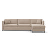 Gloria 4-Sitzer Ecksofa Rechts, ausklappbar, mit Schlaffunktion, mit Bezug aus Samt (Sal1) in Beige, 280x170 cm – Bild 1