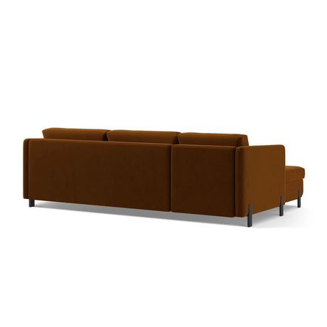 Gloria 4-Sitzer Ecksofa Rechts, ausklappbar, mit Schlaffunktion, mit Bezug aus Samt (Sal15) in Braun, 260x170 cm – Bild 5