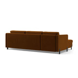 Gloria 4-Sitzer Ecksofa Rechts, ausklappbar, mit Schlaffunktion, mit Bezug aus Samt (Sal15) in Braun, 280x170 cm – Bild 5