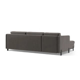 Gloria 4-Sitzer Ecksofa Rechts, ausklappbar, mit Schlaffunktion, mit Bezug aus Samt (Sal17) in Grau, 260x170 cm – Bild 5