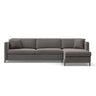 Gloria 4-Sitzer Ecksofa Rechts, ausklappbar, mit Schlaffunktion, mit Bezug aus Samt (Sal17) in Grau, 280x170 cm – Bild 1