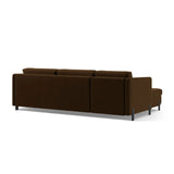 Gloria 4-Sitzer Ecksofa Rechts, ausklappbar, mit Schlaffunktion, mit Bezug aus Samt (Sal4) in Chocolate, 260x170 cm – Bild 5