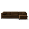 Gloria 4-Sitzer Ecksofa Rechts, ausklappbar, mit Schlaffunktion, mit Bezug aus Samt (Sal4) in Chocolate, 280x170 cm – Bild 1