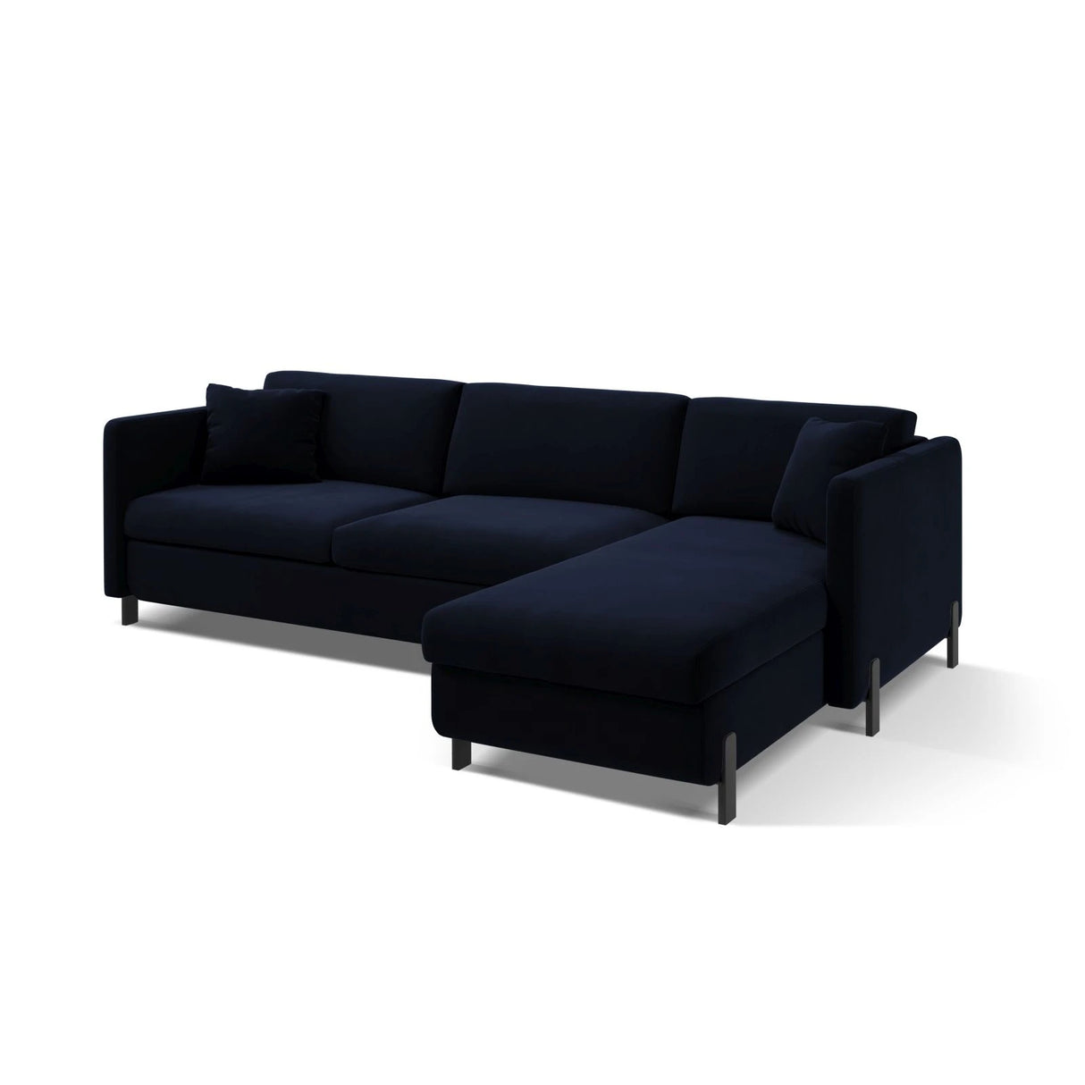 Gloria 4-Sitzer Ecksofa Rechts, ausklappbar, mit Schlaffunktion, mit Bezug aus Samt (Sal5) in Königsblau, 280x170 cm – Bild 4