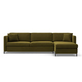 Gloria 4-Sitzer Ecksofa Rechts, ausklappbar, mit Schlaffunktion, mit Bezug aus Samt (Sal8) in Grün, 260x170 cm – Bild 1