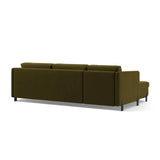Gloria 4-Sitzer Ecksofa Rechts, ausklappbar, mit Schlaffunktion, mit Bezug aus Samt (Sal8) in Grün, 260x170 cm – Bild 5