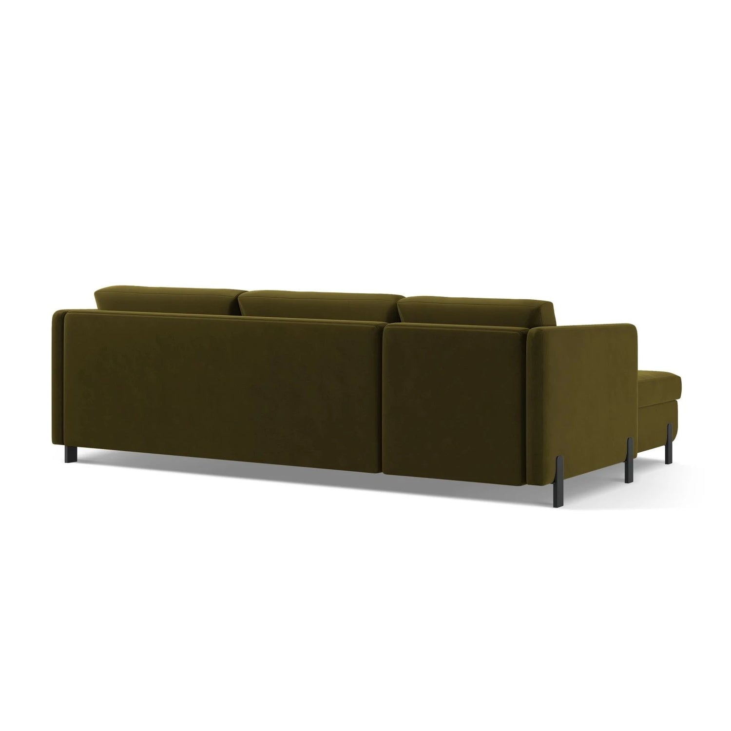 Gloria 4-Sitzer Ecksofa Rechts, ausklappbar, mit Schlaffunktion, mit Bezug aus Samt (Sal8) in Grün, 280x170 cm – Bild 5
