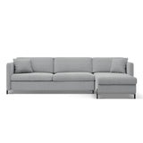 Gloria 4-Sitzer Ecksofa Rechts, ausklappbar, mit Schlaffunktion, mit Bezug aus Strukturierter Stoff (Bjo06) in Hellgrau, 280x170 cm – Bild 1