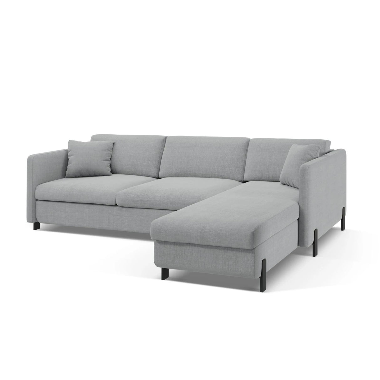 Gloria 4-Sitzer Ecksofa Rechts, ausklappbar, mit Schlaffunktion, mit Bezug aus Strukturierter Stoff (Bjo06) in Hellgrau, 280x170 cm – Bild 4