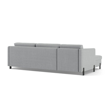 Gloria 4-Sitzer Ecksofa Rechts, ausklappbar, mit Schlaffunktion, mit Bezug aus Strukturierter Stoff (Bjo06) in Hellgrau, 280x170 cm – Bild 5