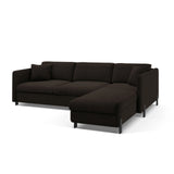 Gloria 4-Sitzer Ecksofa Rechts, ausklappbar, mit Schlaffunktion, mit Bezug aus Strukturierter Stoff (Bjo16) in Dunkelgrau, 260x170 cm – Bild 4