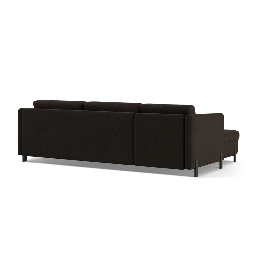 Gloria 4-Sitzer Ecksofa Rechts, ausklappbar, mit Schlaffunktion, mit Bezug aus Strukturierter Stoff (Bjo16) in Dunkelgrau, 260x170 cm – Bild 5