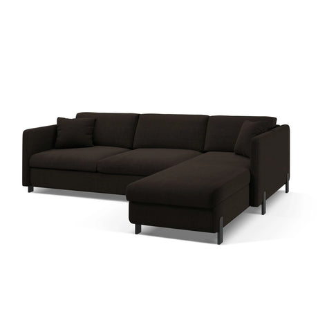 Gloria 4-Sitzer Ecksofa Rechts, ausklappbar, mit Schlaffunktion, mit Bezug aus Strukturierter Stoff (Bjo16) in Dunkelgrau, 280x170 cm – Bild 4