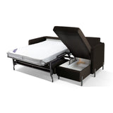 Gloria 4-Sitzer Ecksofa Rechts, ausklappbar, mit Schlaffunktion, mit Bezug aus Strukturierter Stoff (Bjo16) in Dunkelgrau, 280x170 cm – Bild 7