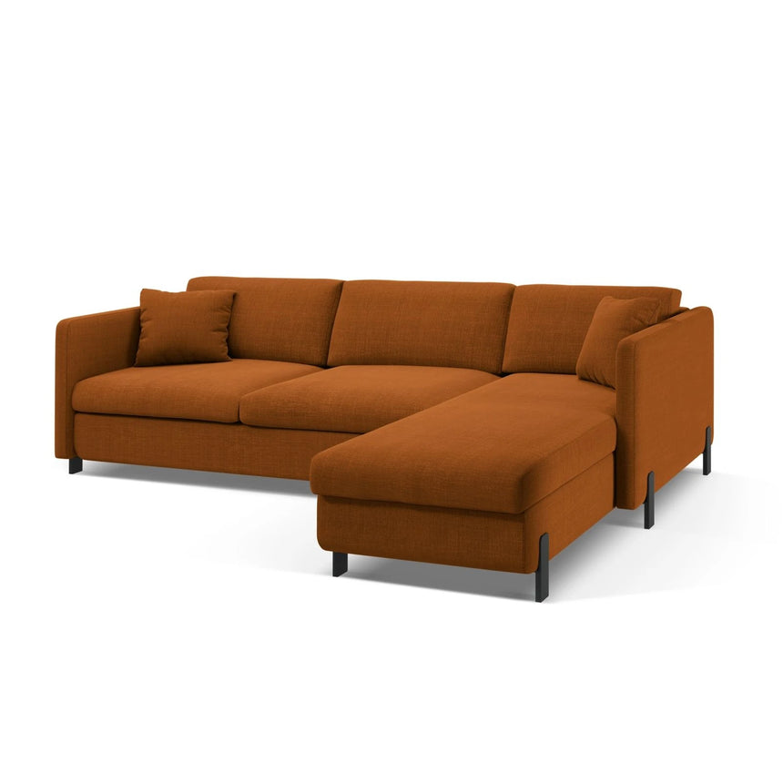 Gloria 4-Sitzer Ecksofa Rechts, ausklappbar, mit Schlaffunktion, mit Bezug aus Strukturierter Stoff (Bjo42) in Ziegel, 280x170 cm – Bild 4