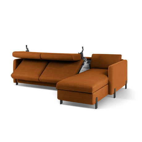 Gloria 4-Sitzer Ecksofa Rechts, ausklappbar, mit Schlaffunktion, mit Bezug aus Strukturierter Stoff (Bjo42) in Ziegel, 280x170 cm – Bild 6