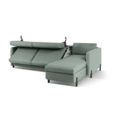 Gloria 4-Sitzer Ecksofa Rechts, ausklappbar, mit Schlaffunktion, mit Bezug aus Strukturierter Stoff (Bjo71) in Mint, 260x170 cm – Bild 7