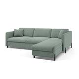 Gloria 4-Sitzer Ecksofa Rechts, ausklappbar, mit Schlaffunktion, mit Bezug aus Strukturierter Stoff (Bjo71) in Mint, 280x170 cm – Bild 4