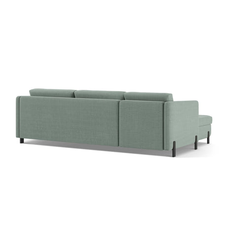 Gloria 4-Sitzer Ecksofa Rechts, ausklappbar, mit Schlaffunktion, mit Bezug aus Strukturierter Stoff (Bjo71) in Mint, 280x170 cm – Bild 5