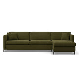 Gloria 4-Sitzer Ecksofa Rechts, ausklappbar, mit Schlaffunktion, mit Bezug aus Strukturierter Stoff (Bjo77) in Grün, 260x170 cm – Bild 1