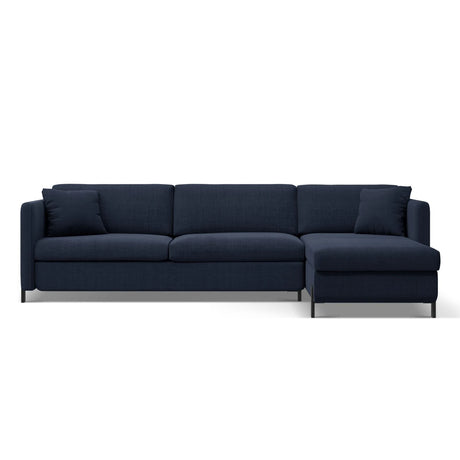 Gloria 4-Sitzer Ecksofa Rechts, ausklappbar, mit Schlaffunktion, mit Bezug aus Strukturierter Stoff (Bjo86) in Blau, 280x170 cm – Bild 1