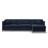 Gloria 4-Sitzer Ecksofa Rechts, ausklappbar, mit Schlaffunktion, mit Bezug aus Strukturierter Stoff (Bjo86) in Blau, 280x170 cm – Bild 1
