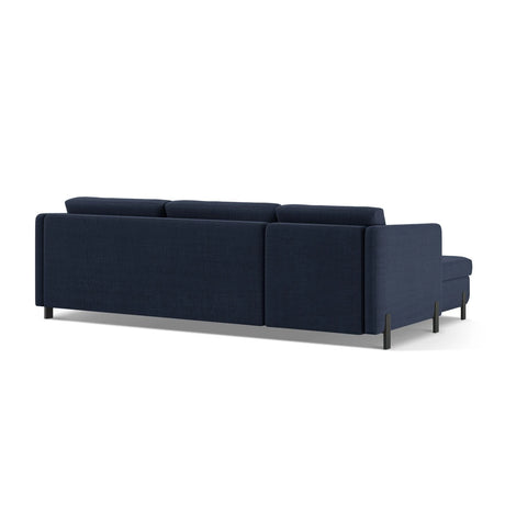 Gloria 4-Sitzer Ecksofa Rechts, ausklappbar, mit Schlaffunktion, mit Bezug aus Strukturierter Stoff (Bjo86) in Blau, 280x170 cm – Bild 5