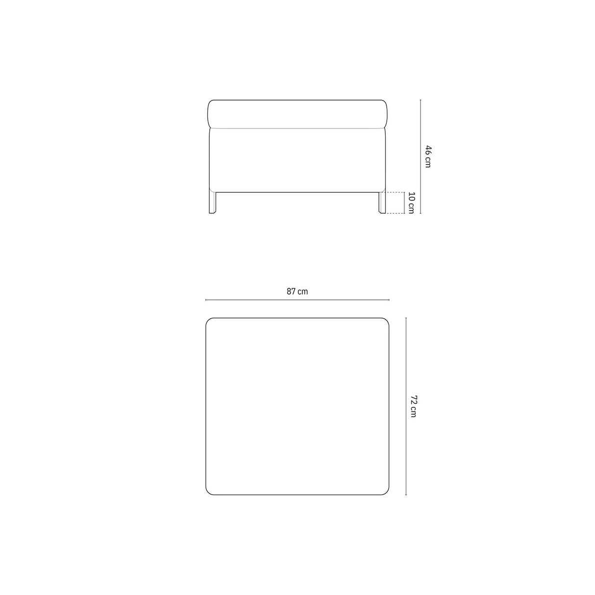 Gloria Pouf mit Bezug aus Samt oder Strukturstoff, 87x72 cm – Bild 2