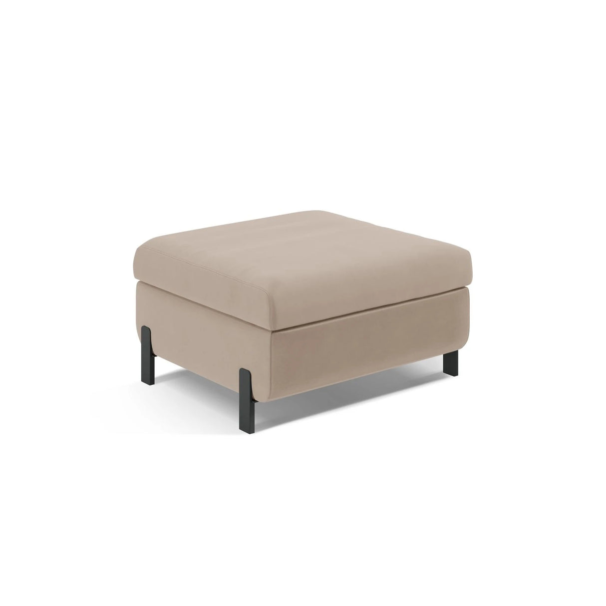 Gloria Pouf mit Bezug aus Samt (Sal1) in Beige, 87x72 cm – Bild 1