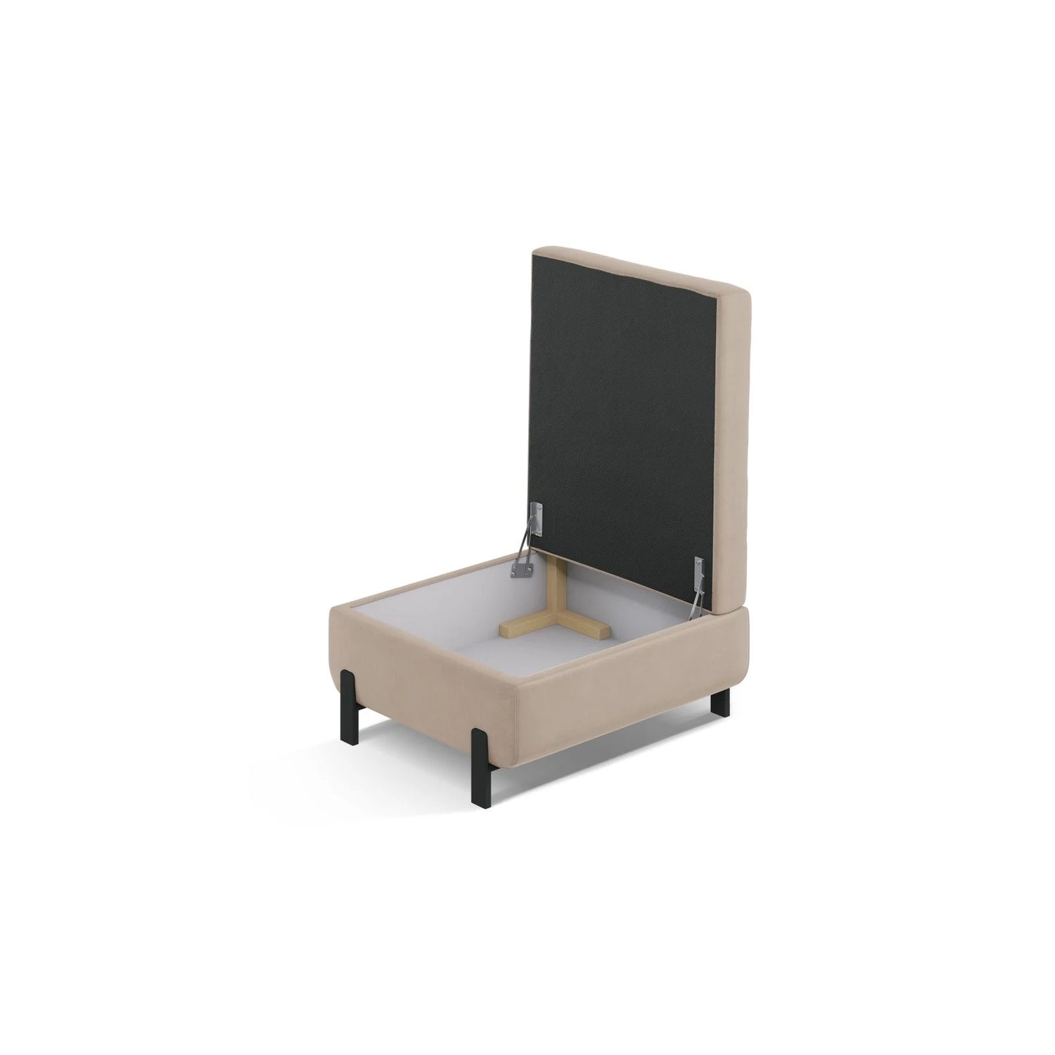 Gloria Pouf mit Bezug aus Samt (Sal1) in Beige, 87x72 cm – Bild 3