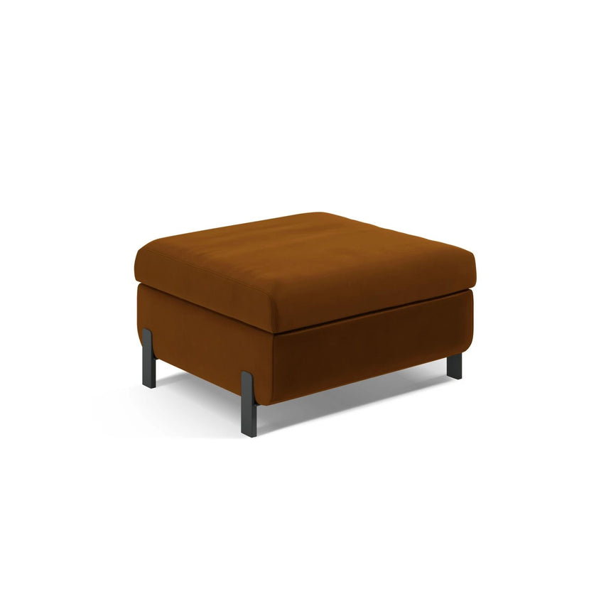 Gloria Pouf mit Bezug aus Samt (Sal15) in Braun, 87x72 cm – Bild 1