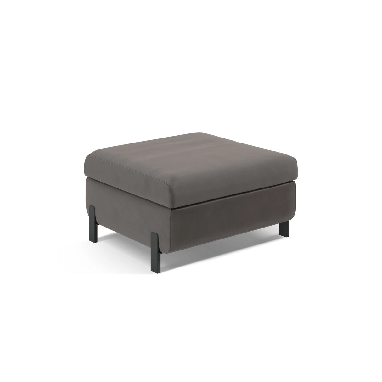 Gloria Pouf mit Bezug aus Samt (Sal17) in Grau, 87x72 cm – Bild 1