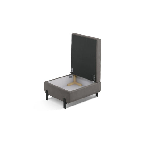 Gloria Pouf mit Bezug aus Samt (Sal17) in Grau, 87x72 cm – Bild 3